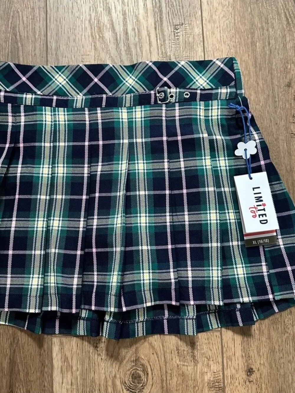 NWT Limited Too Girls Pleated Plaid Skort
